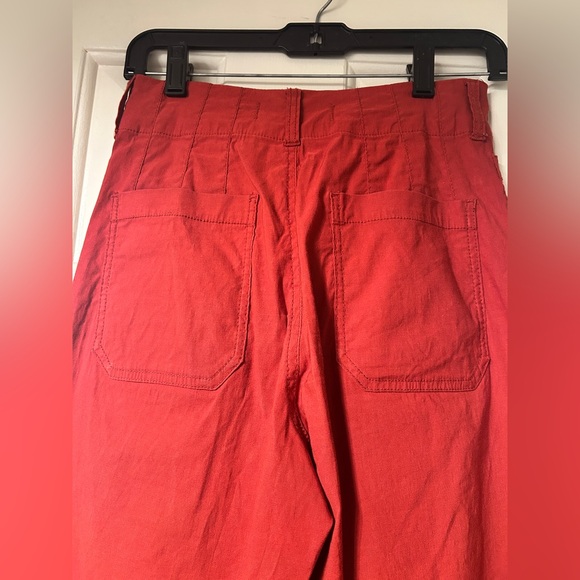 By Anthropologie Rust Red Colette Wide Leg Linen Blend Pants Size 26 - Picture 9 of 9